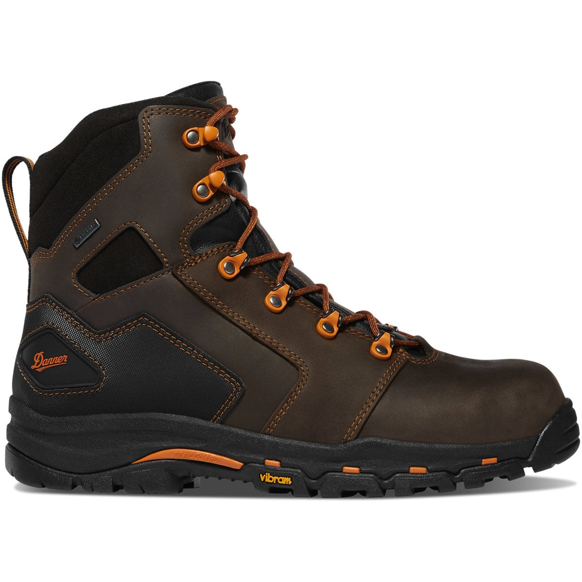 Danner Men's Vicious 6" Composite Toe Waterproof Slip Resistant Work Boot -Brown- 13879 7 / Medium / Brown - Overlook Boots