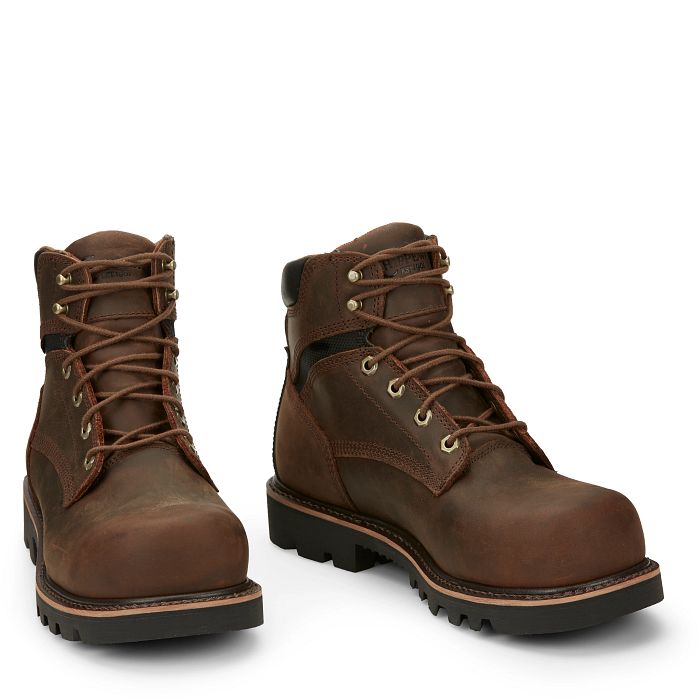 Chippewa Men's Sador 6" Composite Toe Waterproof Lace-Up Work Boot - Tan - 73221 - Overlook Boots