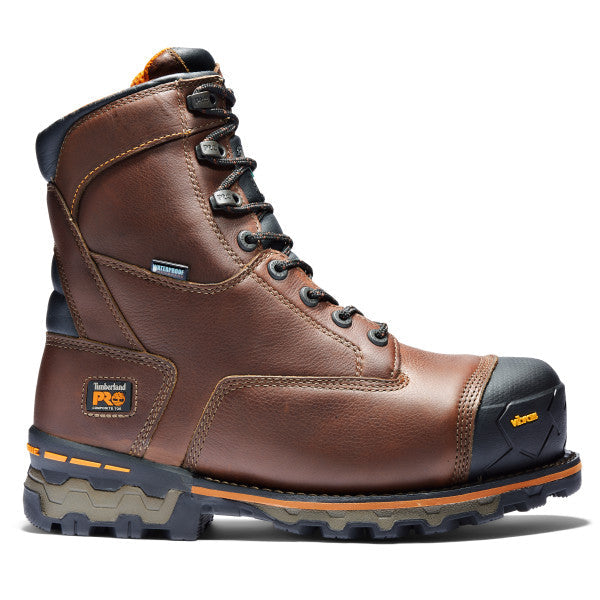 Timberland Pro Men's Boondock 8" Composite Toe Waterproof Work Boot -Brown- TB189646214 - Overlook Boots