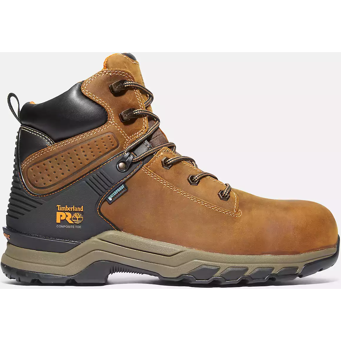 Timberland Pro Men's Hypercharge 6" Composite Toe Waterproof Work Boot -Brown- TB1A1RVS214 7 / Medium / Brown - Overlook Boots