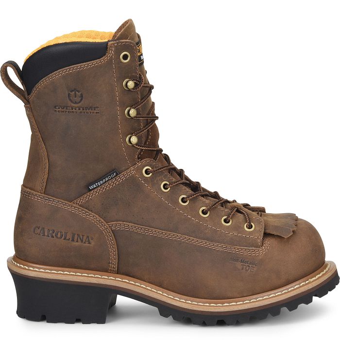 Carolina Men's Driller 8" Composite Toe Waterproof Logger Work Boot - Brown - CA9828 - Overlook Boots