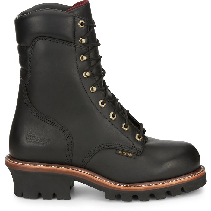 Chippewa Men's 9" Steel Toe Waterproof 400G Ins Logger Work Boot - Black - 59410 - Overlook Boots