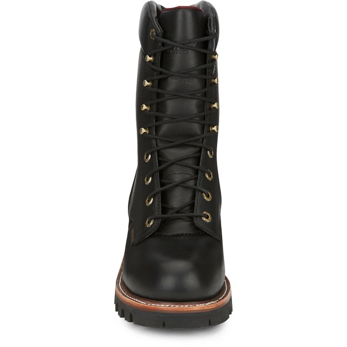 Chippewa Men's 9" Steel Toe Waterproof 400G Ins Logger Work Boot - Black - 59410 - Overlook Boots