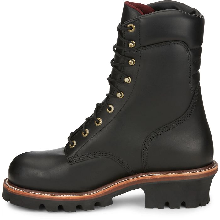 Chippewa Men's 9" Steel Toe Waterproof 400G Ins Logger Work Boot - Black - 59410 - Overlook Boots
