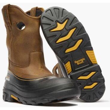 Georgia Men's Muddog 11" Composite Toe Waterproof Wellington Work Boot- Gold- GB00243 - Overlook Boots