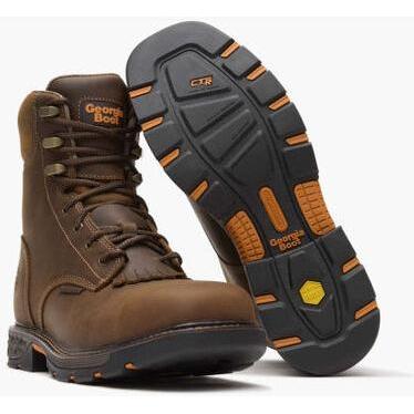 Georgia Men's Carbo Tec FLX 8" Alloy Toe Waterproof Lacer Work Boot -Brown- GB00650 - Overlook Boots