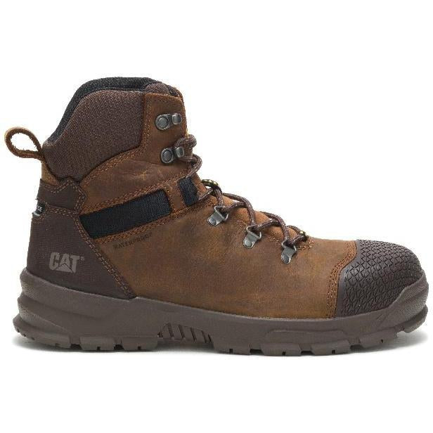 CAT Men's Accomplice X Steel Toe Waterproof Work Boot - Brown - P91331 - Overlook Boots