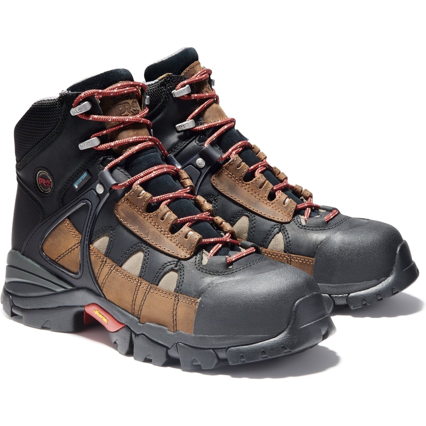 Timberland PRO Men's Hyperion 6" Alloy Toe Waterproof Work Boot - TB190646214 7 / Medium / Brown/Black Distressed - Overlook Boots