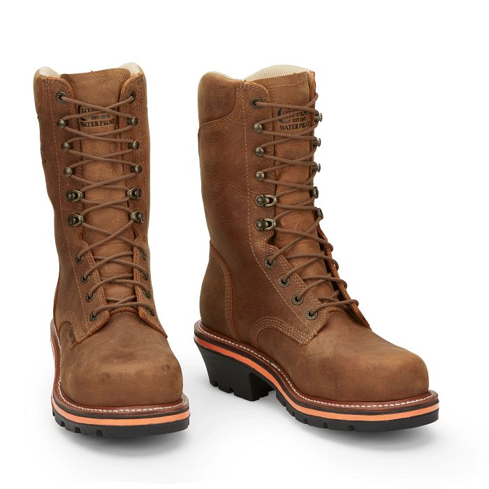 Chippewa Men's Thunderstruck 10" Nano Composite Toe Work Boot Brown- TH1030 - Overlook Boots