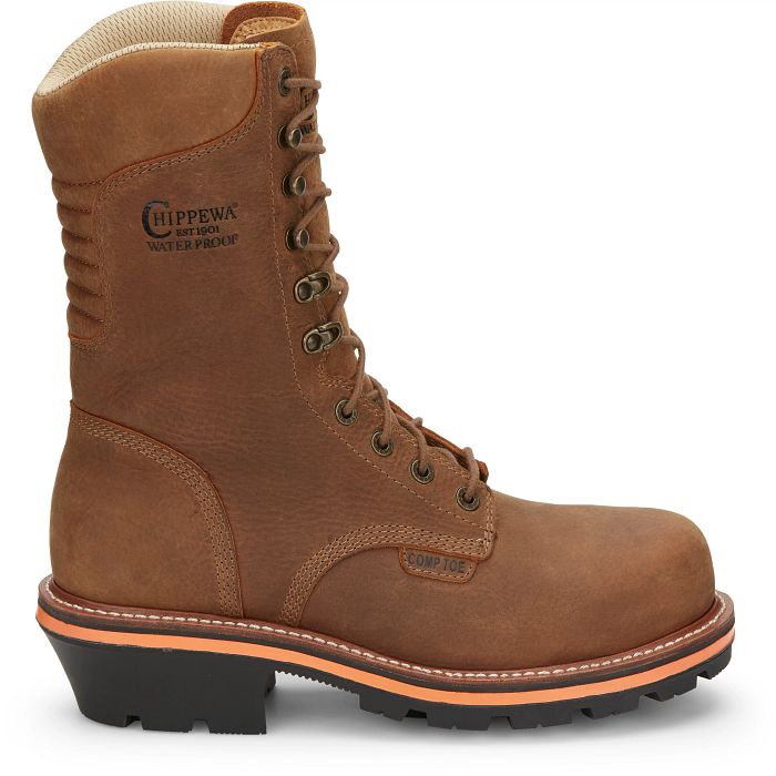 Chippewa Men's Thunderstruck 10" Nano Composite Toe Work Boot Brown- TH1030 - Overlook Boots