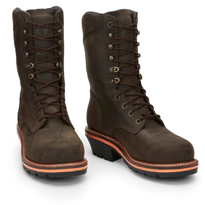 Chippewa Men's Thunderstruck 10" 400G Nano Composite Toe Work Boot Brown- TH1031 - Overlook Boots