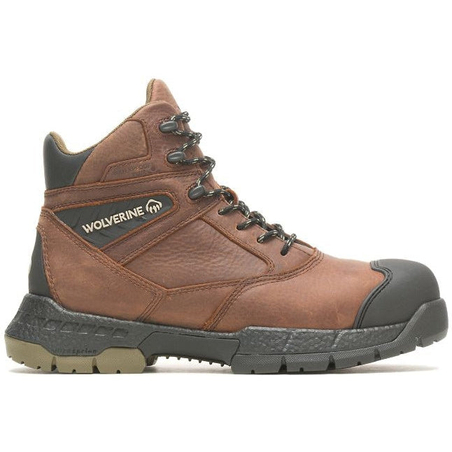 Wolverine Men's Rush Ultraspring 6" Composite Toe Waterproof Work Boot -Brown- W231038 7 / Medium / Brown - Overlook Boots