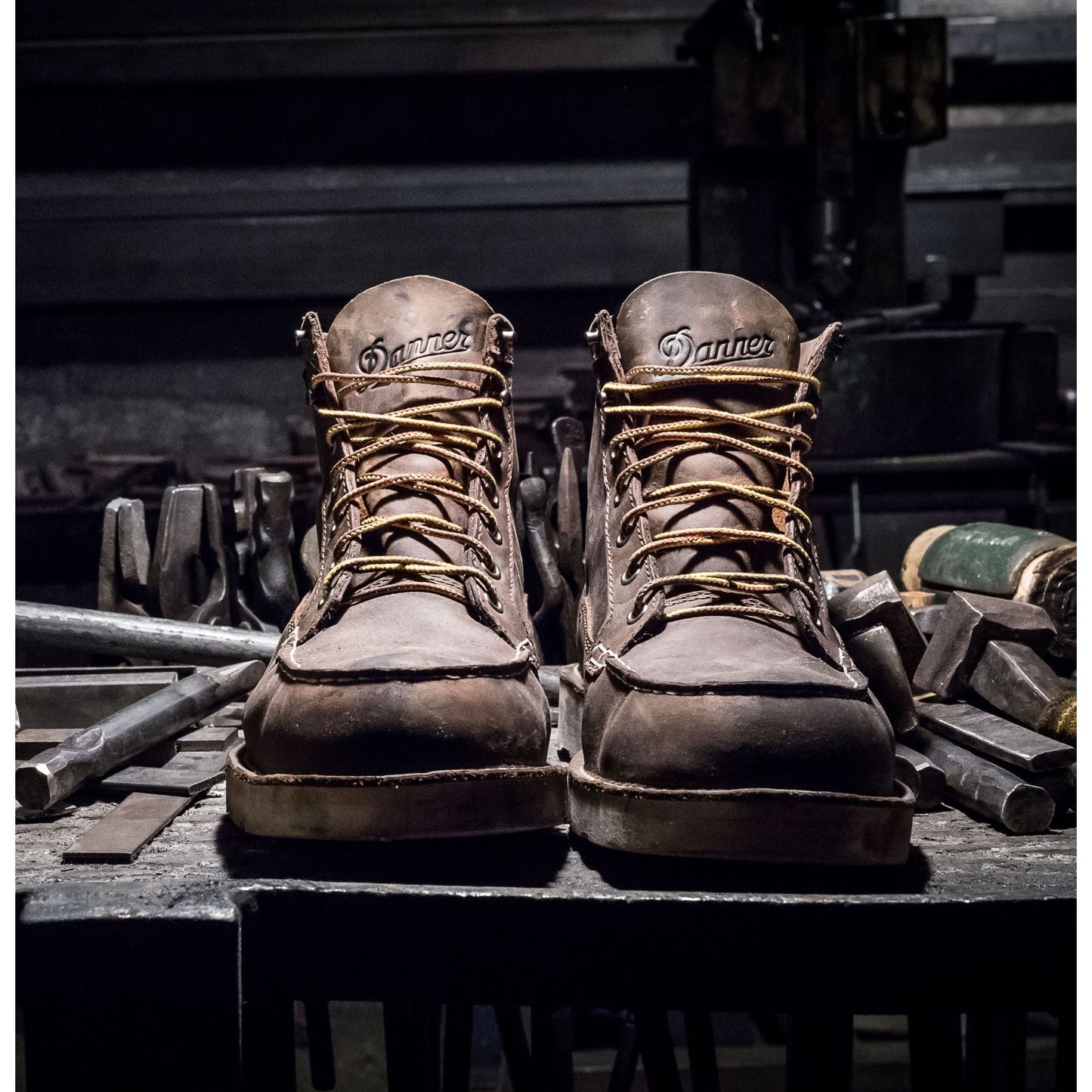 Danner Men's Bull Run USA Made 6" Moc Toe Wedge Work Boot - Brown - 15563 - Overlook Boots