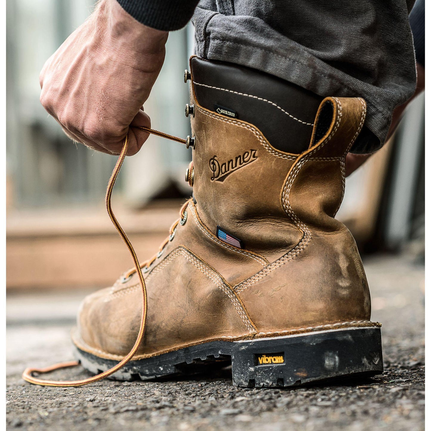 Danner Men's Quarry USA Made 8" Alloy Toe Waterproof Work Boot - Brown - 17317 - Overlook Boots