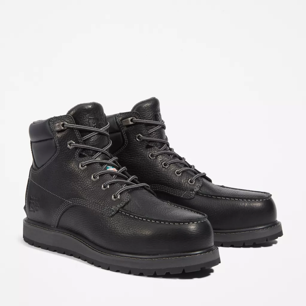 Timberland Pro Men's Irvine Wedge 6" Alloy Toe Work Boot -Black- TB1A44WN001 7 / Medium / Black - Overlook Boots