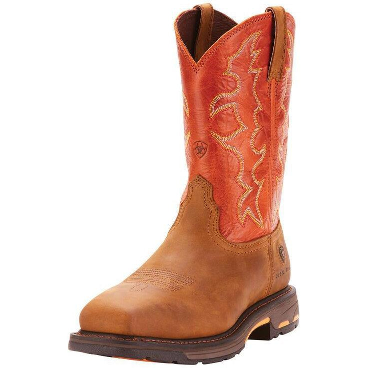 Ariat Men's WorkHog 11" Wide Square Steel Toe Western Work Boot- Earth- 10006961 6 / Medium / Brown - Overlook Boots