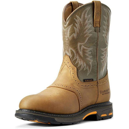 Ariat Men's WorkHog 10" Soft Toe Waterproof Western Work Boot - Aged Bark - 10008633 7 / Medium / Brown - Overlook Boots