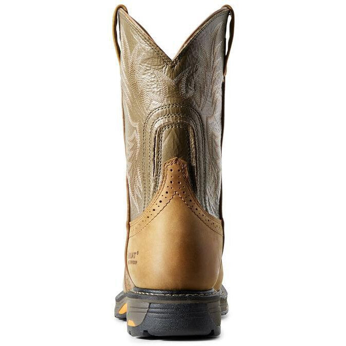 Ariat Men's WorkHog 10" Soft Toe Waterproof Western Work Boot - Aged Bark - 10008633 - Overlook Boots