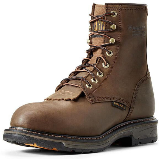 Ariat Men's WorkHog 8" Composite Toe Waterproof Western Work Boot - Oily Brown - 10011943 7 / Medium / Brown - Overlook Boots