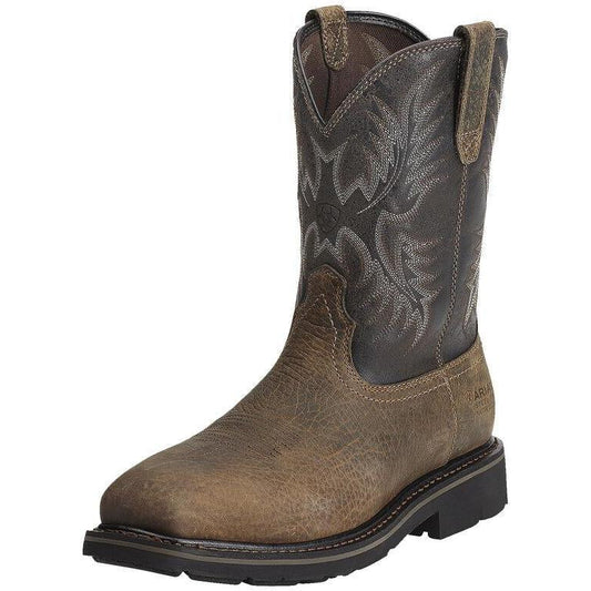 Ariat Men's Sierra Puncture Resistant 10" Steel Toe Western Work Boot - 10012948 7 / Medium / Brown - Overlook Boots