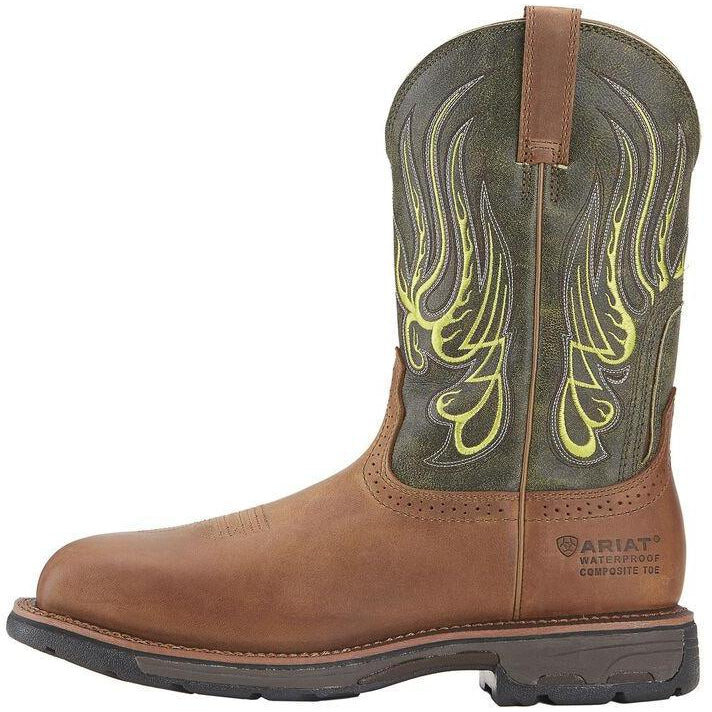 Ariat Men's WorkHog Mesteno 11" Composite Toe Waterproof Western Work Boot- Rust - 10015400 - Overlook Boots