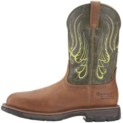 Ariat Men's WorkHog Mesteno 11" Composite Toe Waterproof Western Work Boot- Rust - 10015400 - Overlook Boots