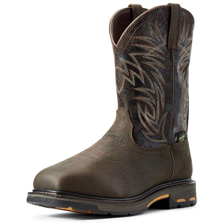 Ariat Men's WorkHog 11" Composite Toe Waterproof MetGuard Western Work Boot - 10016265 7 / Medium / Brown - Overlook Boots