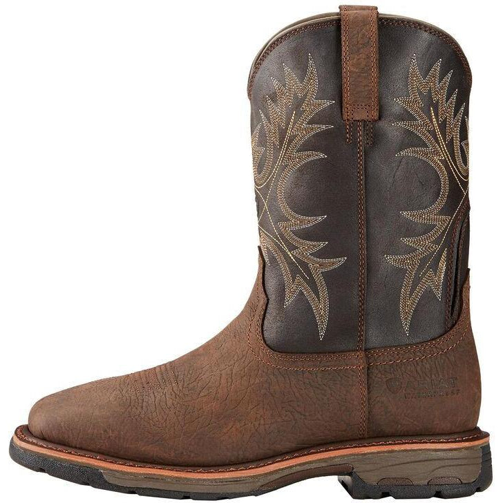Ariat Men's WorkHog 11" Soft Toe Western Work Boot - Bruin Brown - 10017436  - Overlook Boots