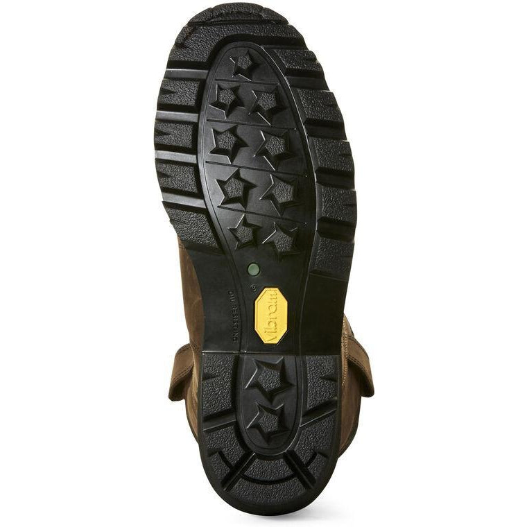 Ariat Men's Powerline 11" Composite Toe Waterproof 400G Insulated Wellington Work Boot- Brown - 10018569 - Overlook Boots