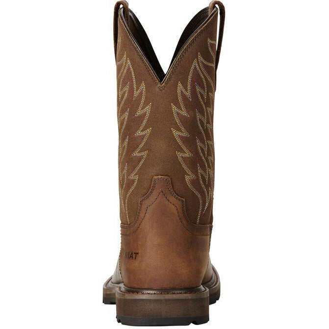 Ariat Men's Groundbreaker 10" Soft Toe Western Work Boot - Brown - 10020059  - Overlook Boots