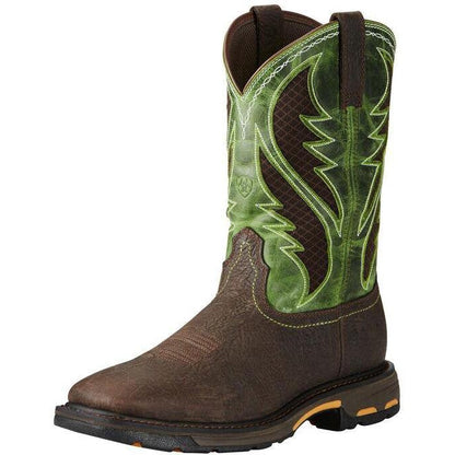 Ariat Men's WorkHog VentTEK 11" Wide Composite Toe Western Work Boot - 10020084 7 / Medium / Brown - Overlook Boots