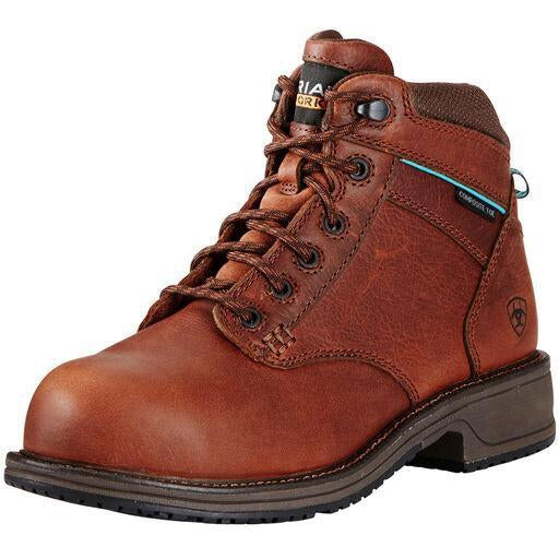 Ariat Women's Casual Mid Lace Static Dissipative 5" Composite Toe Work Boot- Brown 10020097 5.5 / Medium / Brown - Overlook Boots