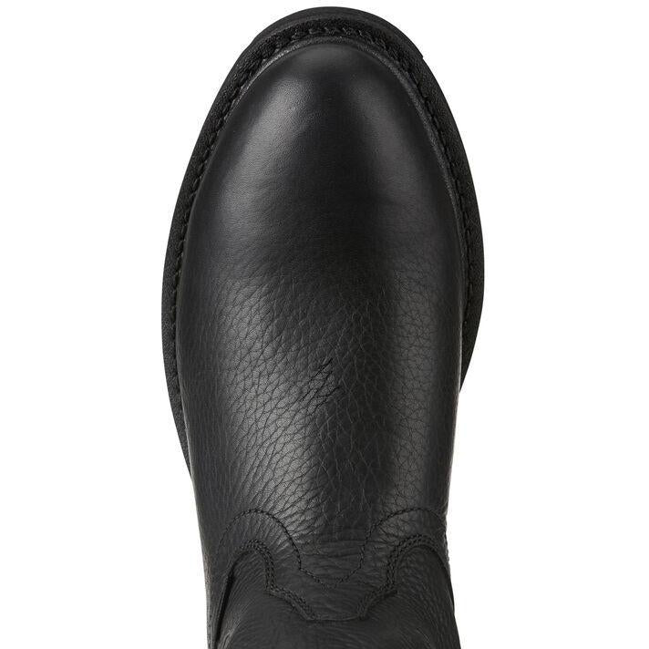 Ariat Men's Sierra 10" Steel Toe Pull-On Western Work Boot - Black - 10021473  - Overlook Boots