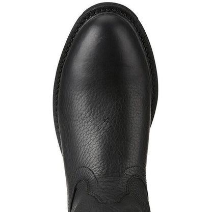 Ariat Men's Sierra 10" Steel Toe Pull-On Western Work Boot - Black - 10021473  - Overlook Boots