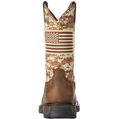 Ariat Men's WorkHog Patriot 11" Soft Toe Work Western Boot - Earth - 10023100  - Overlook Boots