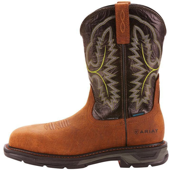 Ariat Men's WorkHog Extreme 11" Carbon Toe Waterproof Western Work Boot - Bark - 10024966 - Overlook Boots