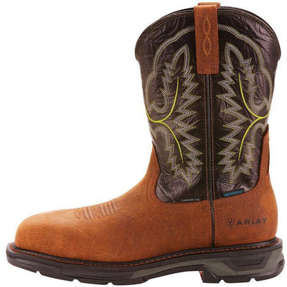 Ariat Men's WorkHog Extreme 11" Carbon Toe Waterproof Western Work Boot - Bark - 10024966 - Overlook Boots