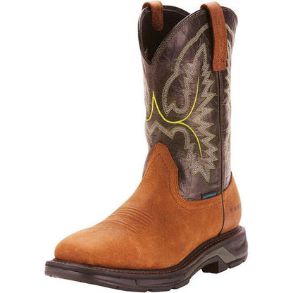 Ariat Men's WorkHog Extreme 11" Soft Toe Waterproof Work Boot - Tumbled - 10024971 7 / Medium / Black - Overlook Boots