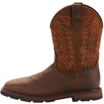 Ariat Men's Groundbreaker 10" Wide Sqr Steel Toe Waterproof Work Boot - 10024992 - Overlook Boots