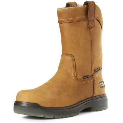 Ariat Men's Turbo 10" Carbon Toe Waterproof Wellington Work Boot- Bark - 10027328 7 / Medium / Brown - Overlook Boots