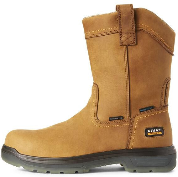 Ariat Men's Turbo 10" Carbon Toe Waterproof Wellington Work Boot- Bark - 10027328 - Overlook Boots