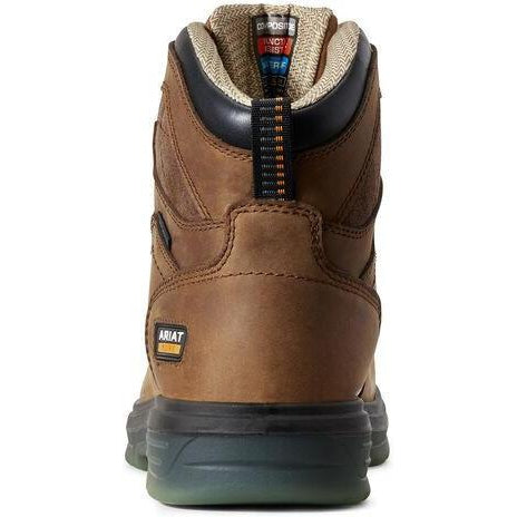 Ariat Men's Turbo Waterproof CSA 6" Carbon Toe Waterproof Puncture Resistant Work Boot - Bark - 10029132 - Overlook Boots