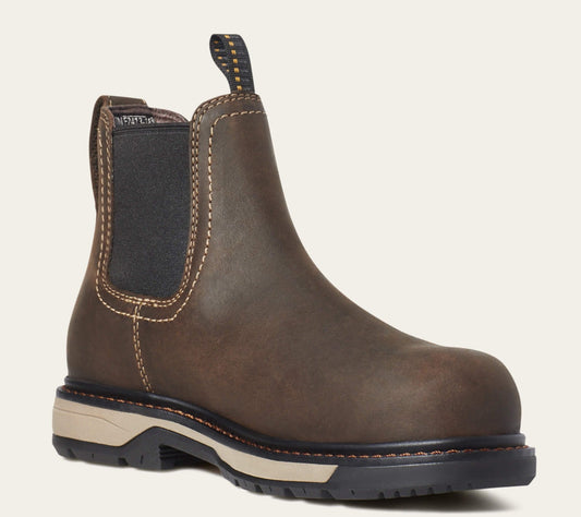 Ariat Women's Riveter Chelsea Composite Toe CSA Waterproof Puncture Resistant Work Boot - Brown - 10035772 5.5 / Medium / Brown - Overlook Boots