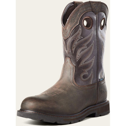 Ariat Men's Groundwork Steel Toe Waterproof Western Work Boot -Brown- 10035965 - Overlook Boots
