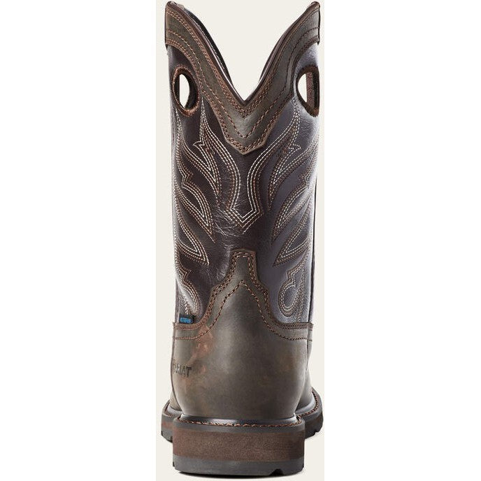 Ariat Men's Groundwork Steel Toe Waterproof Western Work Boot -Brown- 10035965 - Overlook Boots