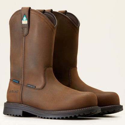 Ariat Men's Rigtek Composite Toe Waterproof Wellington Work Boot -Brown- 10035988 - Overlook Boots