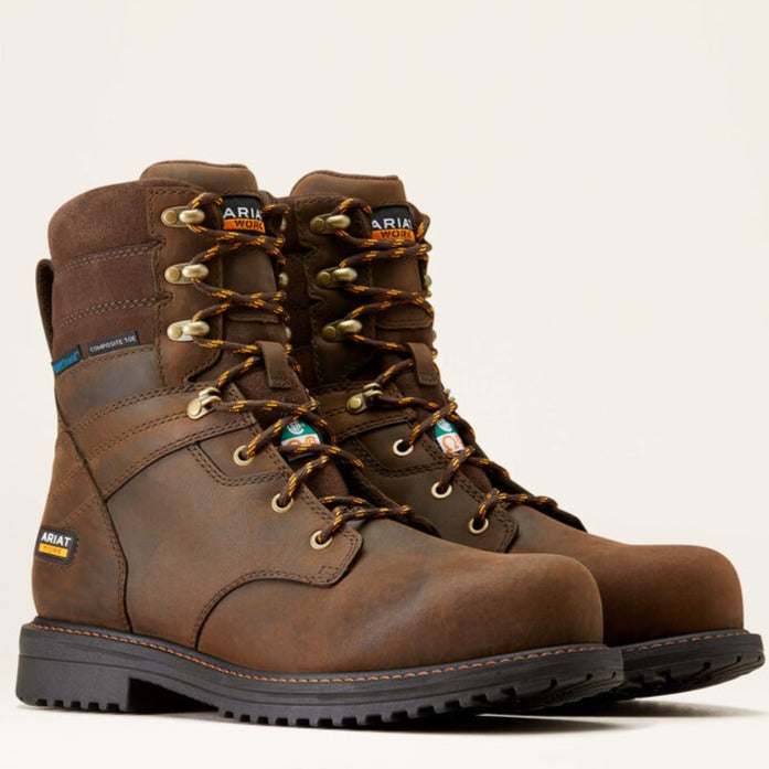 Ariat Men's Rigtek Csa 8" Composite Toe Waterproof Work Boot -Brown- 10035989 - Overlook Boots