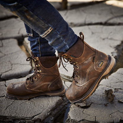 Ariat Women's Riveter CSA 8" Composite Toe Waterproof 400G Ins Puncture Resistant Work Boot - Brown - 10036707 - Overlook Boots