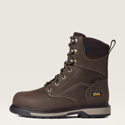 Ariat Women's Riveter CSA 8" Composite Toe Waterproof 400G Ins Puncture Resistant Work Boot - Brown - 10036707 - Overlook Boots