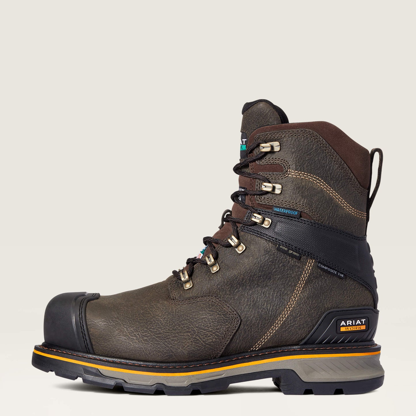 Ariat Men's Stump Jumper 8" Composite Toe Waterproof 600G Ins Work Boot - Coffee - 10038283 - Overlook Boots